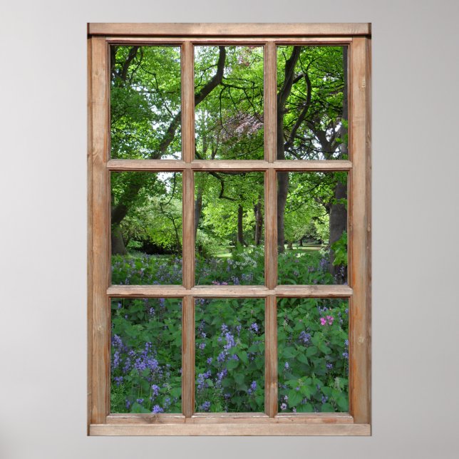Bluebell Garden View från en Window Poster (Framsidan)
