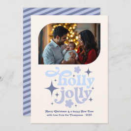 Bluebell Whisper Modern Blue Christmas Photo Julkort