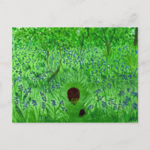 Bluebell Wood Hedgehogs Vykort