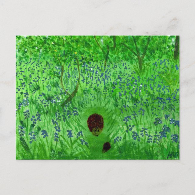 Bluebell Wood Hedgehogs Vykort (Framsida)