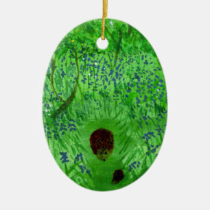 Bluebell Wood med Hedgehogs Julgransprydnad Keramik