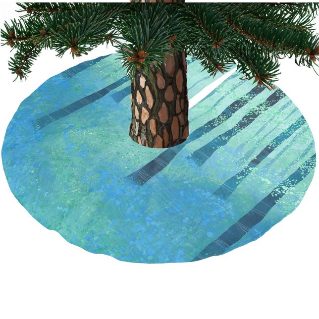 Bluebell Woodland Julgransmatta Borstad Polyester (Bluebell Forest Woodland art festive Christmas tree skirt)