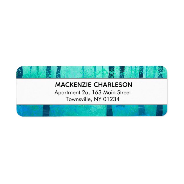 Bluebell Woodland Painting Adress Returadress Etikett (Framsidan)