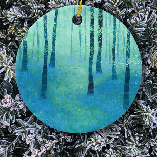 Bluebell Woodland Painting Julgransprydnad Keramik