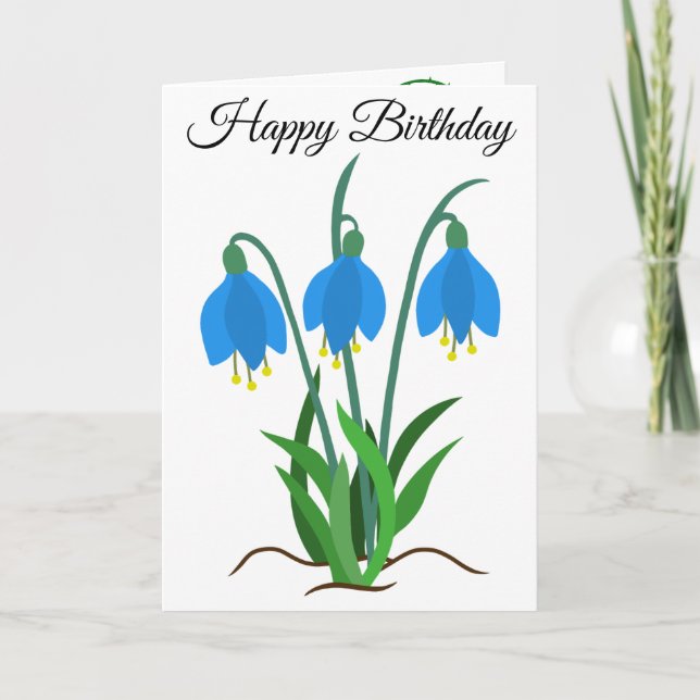 Bluebells Birthday Greeting Card Kort (Framsida)