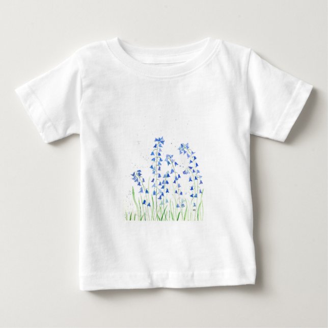 Bluebells blåa blommor t shirt (Framsida)