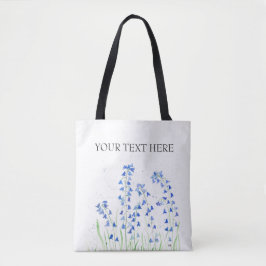 Bluebells blåa blommor tote bag tygkasse