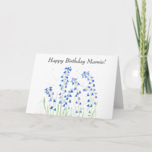 Bluebells blåa blommor woodlands Birthday Kort