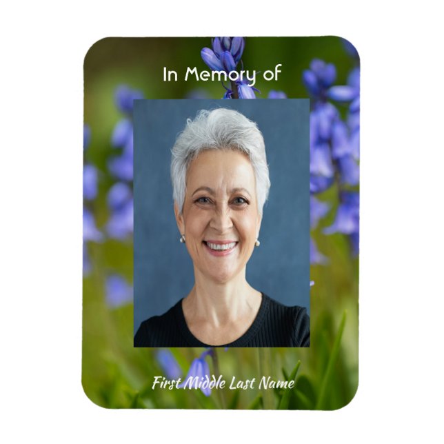 Bluebells Garden Flowers  Memorial Keepsake  Magnet (Vertikal)