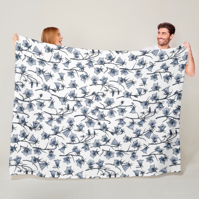 Bluebells, Harebells, Bellblommor Fleecefilt (På plats)