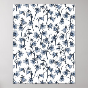 Bluebells, Harebells, Bellblommor Poster