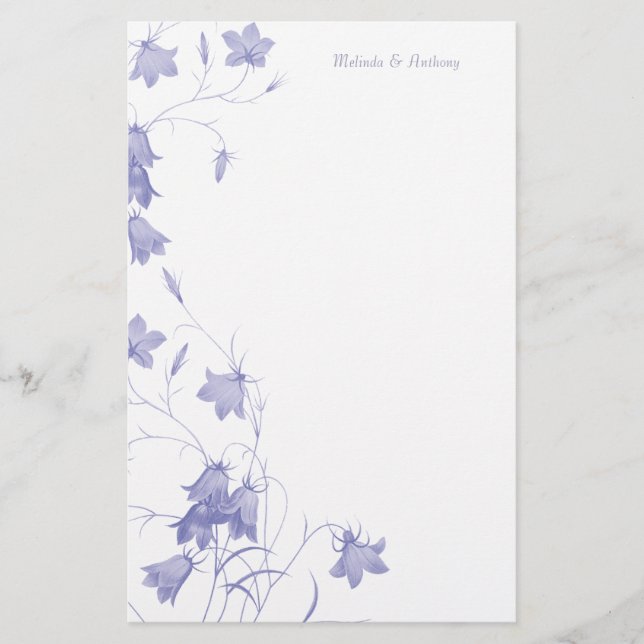 Bluebells - Lavender 5,5 x 8,5-stationeri Brevpapper (Framsida)