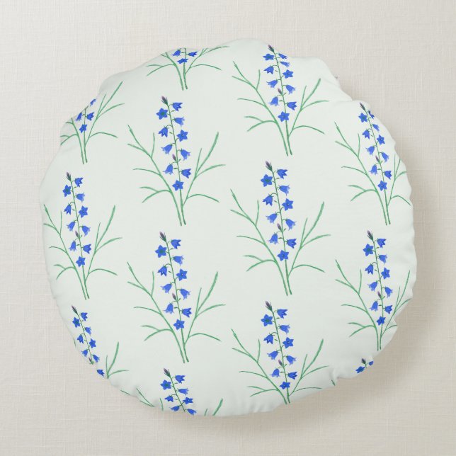 Bluebells Palest Grönt Round Pillow Rund Kudde (Baksidan)