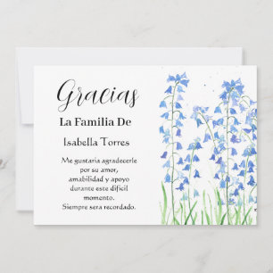 Bluebells Spanska Blommigten Funeral Död Tack Inbjudningar