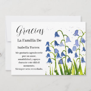 Bluebells Spanska Blommigten Funeral Död Tack Inbjudningar