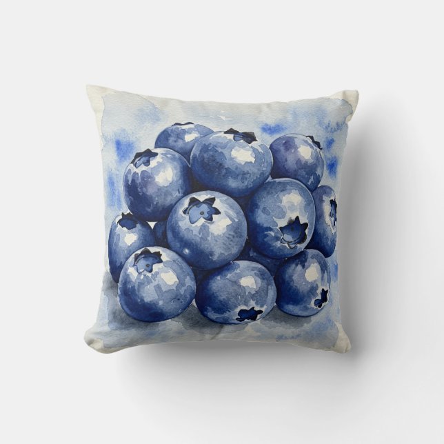 Blueberries Summer Pillow Kudde (Framsida)