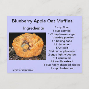 Blueberry Apple Oat Muffins Vykort