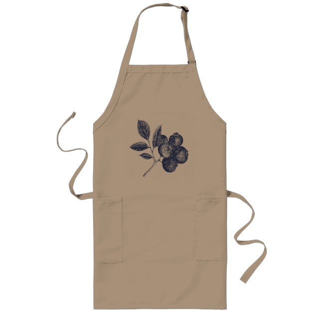 Blueberry Apron Långt Förkläde (Framsidan)