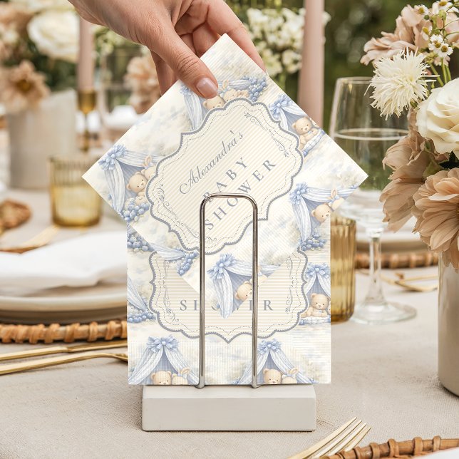 Blueberry Baby Canopy Toile Baby Shower Pappersservett (Skapare uppladdad)