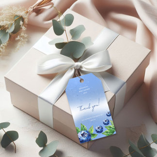 Blueberry Baby dusch Tack Märkre Presentetikett