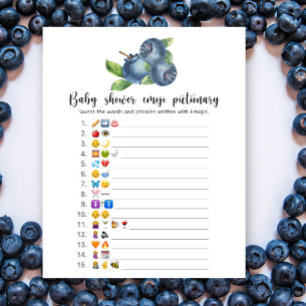 Blueberry - Baby duscha emoji pictionary-spel