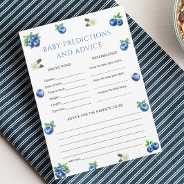 Blueberry Baby Shower Baby Prediction Game Card Inbjudningar
