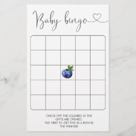 Blueberry Baby Shower Bingo Game