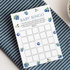Blueberry Baby Shower Bingo Game Card Inbjudningar