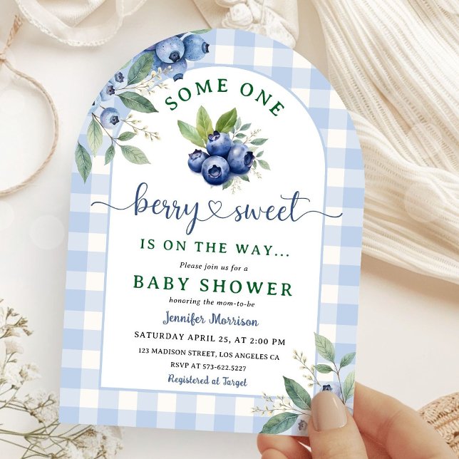 Blueberry Baby Shower Boy Berry Sweet Arched Inbjudningar (Skapare uppladdad)