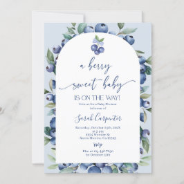 Blueberry Baby Shower Boy Inbjudningar