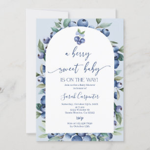 Blueberry Baby Shower Boy Inbjudningar