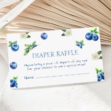 Blueberry Baby Shower Diaper Raffle Ticket