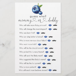 Blueberry Baby Shower "Gissa Vem" Game