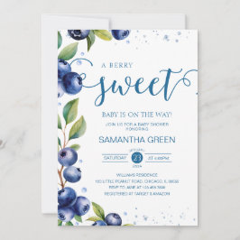 Blueberry Baby Shower Inbjudningar