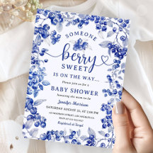 Blueberry Baby Shower Navy Blue Boy Berry Sweet