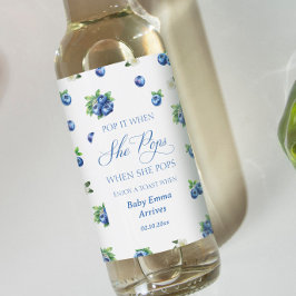 Blueberry Baby Shower Pop it When She Pops Vinetikett