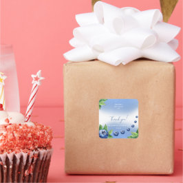 Blueberry Baby Shower Tack, Märkre Fyrkantigt Klistermärke