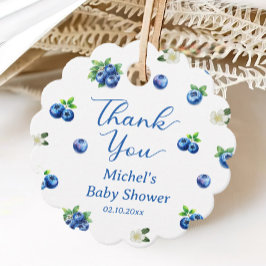 Blueberry Baby Shower Thank You Gåvor Etiketter