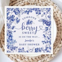 BlueBerry Baby Shower Toile De Jouy Pappersservett