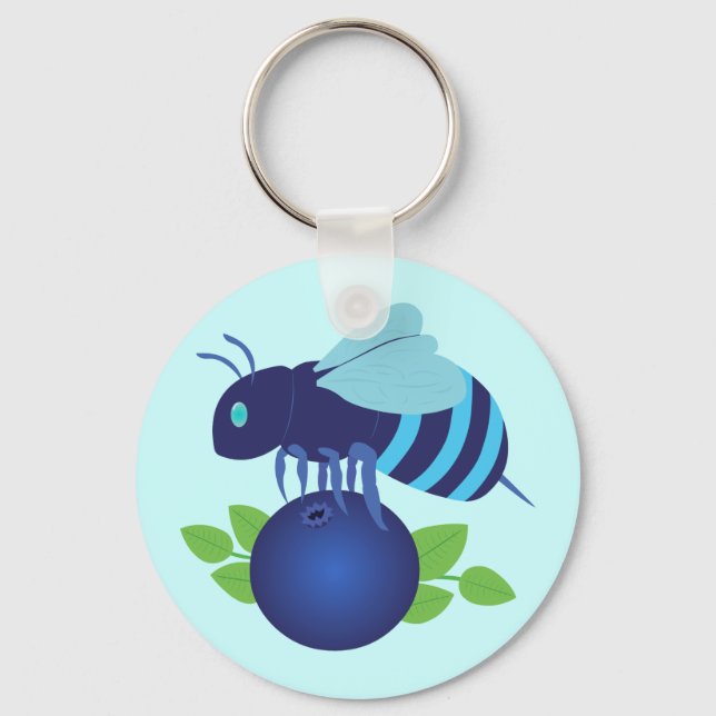 Blueberry Bee Nyckelring (Framsida)