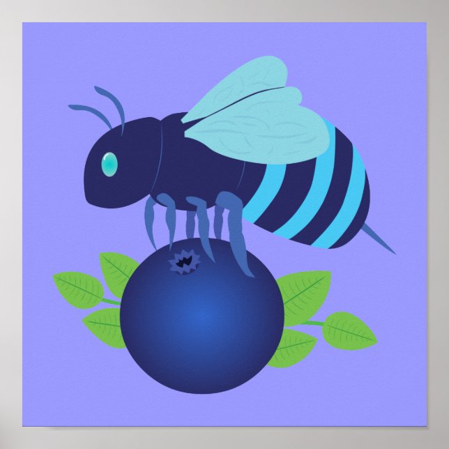 Blueberry Bee Poster (Framsidan)