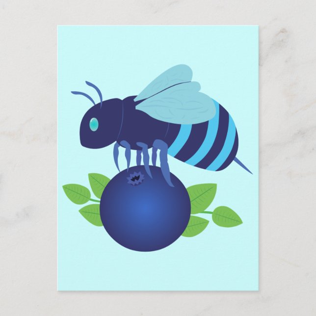 Blueberry Bee Vykort (Framsida)