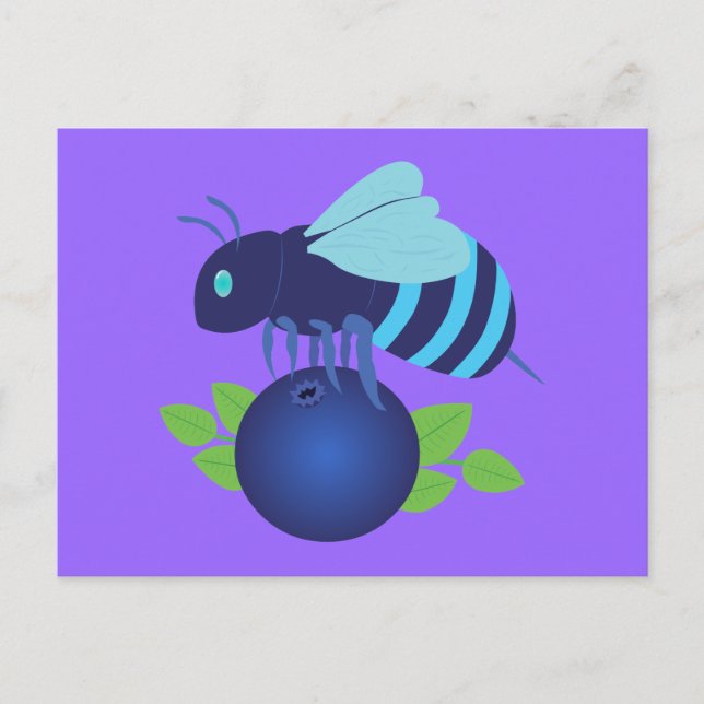 Blueberry Bee Vykort (Framsida)