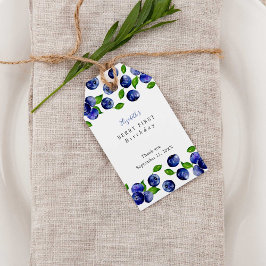 Blueberry Berry First Birthday Watercolor Cute Presentetikett