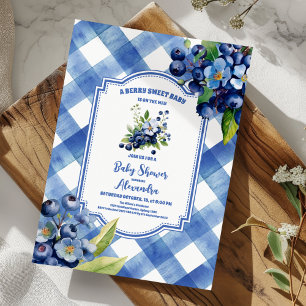 Blueberry Berry Söt babydusch Inbjudningar