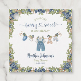 Blueberry Berry Sweet Clothesline Baby Shower Gåvor Etiketter