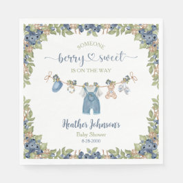 Blueberry Berry Sweet Clothesline Baby Shower Pappersservett