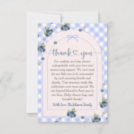 Blueberry Berry Sweet Pojke Baby Shower Tack Kort