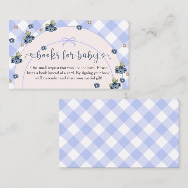 Blueberry Berry Sweet Pojke Baby Shower Tilläggskort (Fram/baksida)