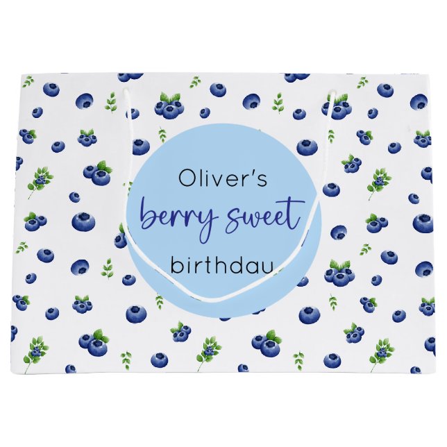 Blueberry Birthday Berry Sweet Large Gift Bag (Framsidan)